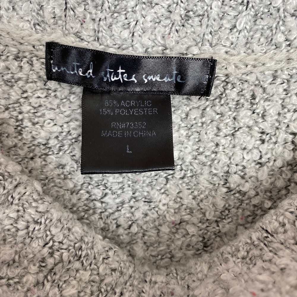 Super Soft Off The Shoulder Gray Sweater - Picture 4 of 4